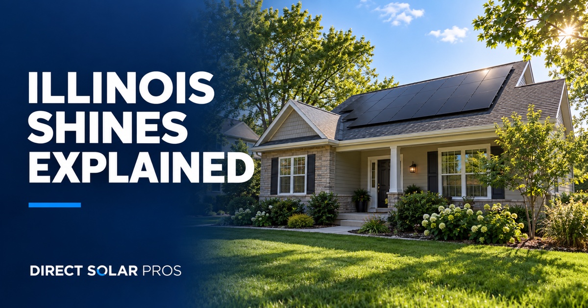 Illinois Shines Explained — Direct Solar Pros guide with a solar-powered home